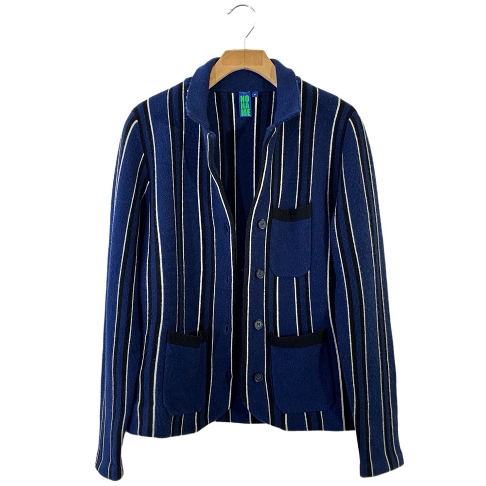 Nobrand Nakedcashmere Women's Prep Pinstripe Blazer Sweater In Navy Stripe